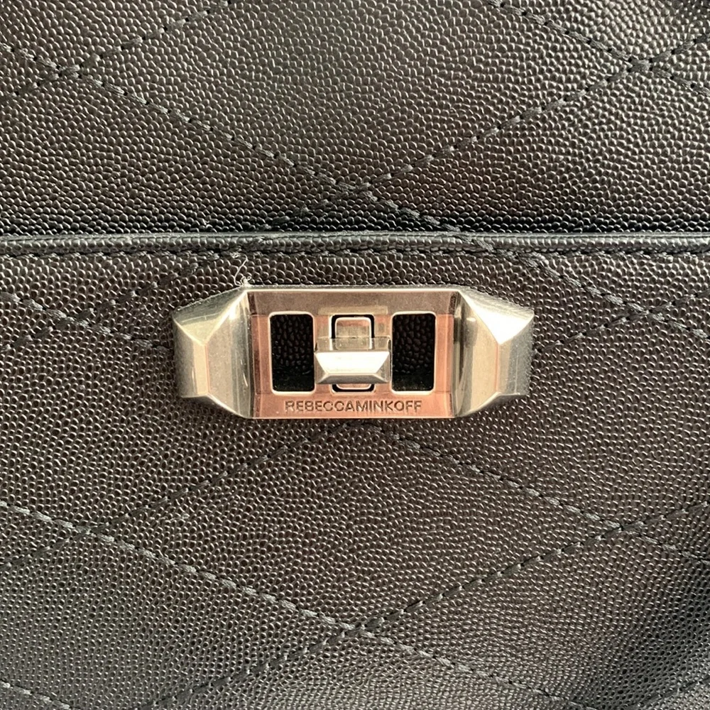 REBECCA MINKOFF | Je T’aime Work Bag Tote - Black Leather - Picture 15 of 17
